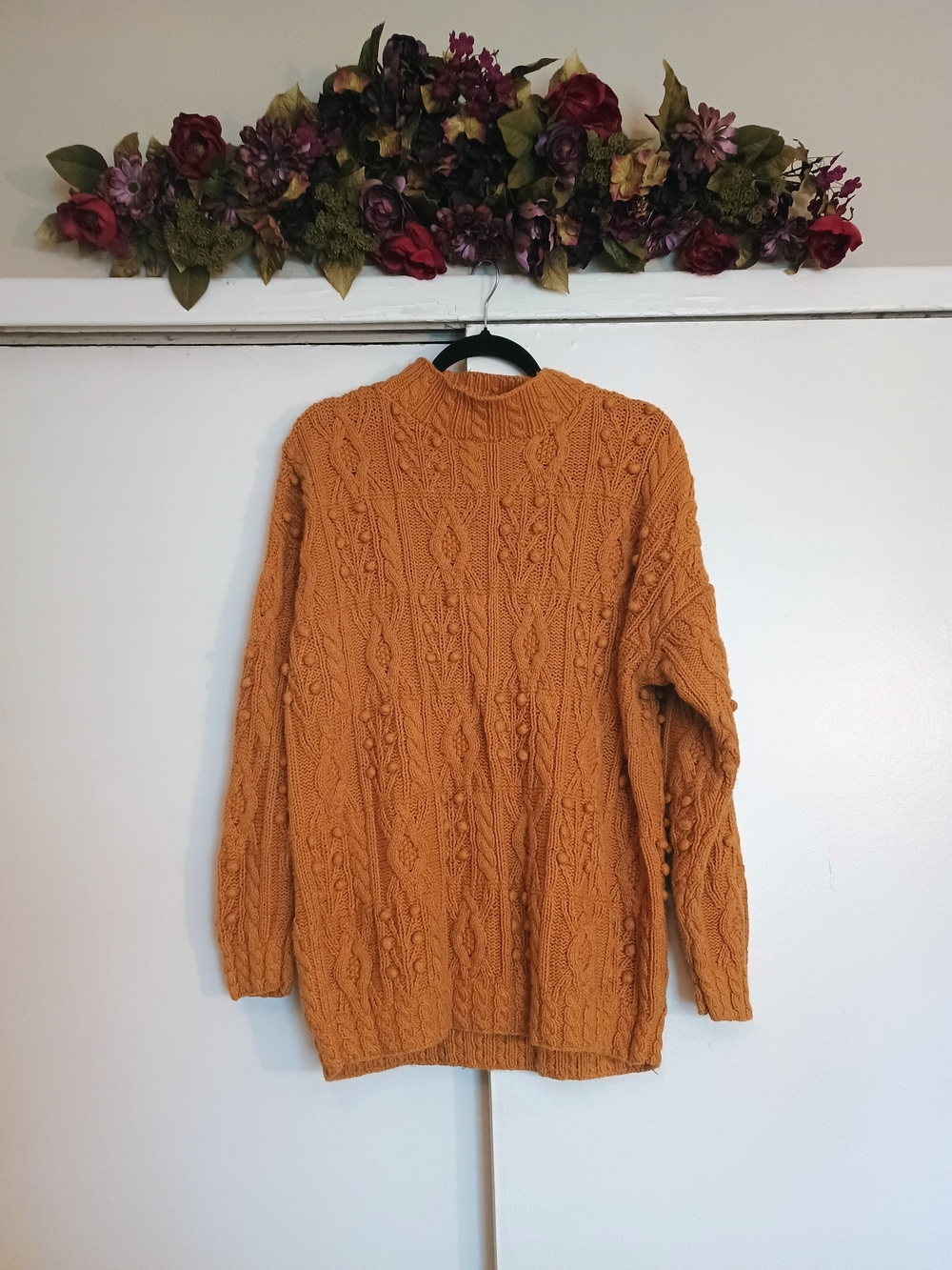 Women’s Chunky Hand Knit Sweater Vintage - Mustard